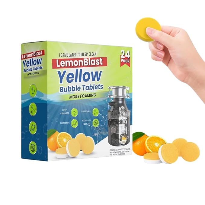 LemonBlast Yellow Bubble Tablets – Deep Clean Foaming Power(Buy 12 Get 12 FREE) – Just ₹499