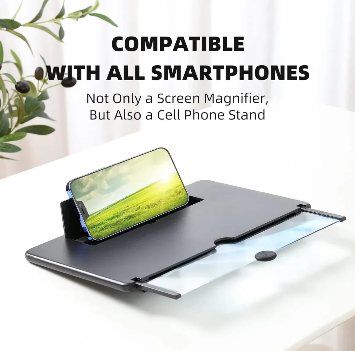 10" inch Screen Magnifier-3D Magnifying Projector Screen Enlarger for Movies, Videos and Gaming – Foldable Phone Stand Holder with Screen Amplifier–Compatible with All Smartphones at just 499/-